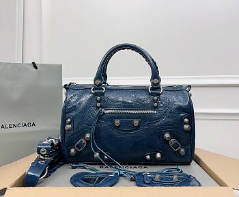 Balenciaga Medium Le Cagole Blue Leather Bag