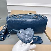 Balenciaga Medium Le Cagole Blue Leather Bag - 6