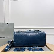 Balenciaga Medium Le Cagole Blue Leather Bag - 5