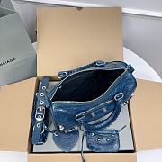 Balenciaga Medium Le Cagole Blue Leather Bag - 4