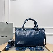 Balenciaga Medium Le Cagole Blue Leather Bag - 2