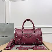 Balenciaga Medium Le Cagole Dark Red Leather Bag - 1