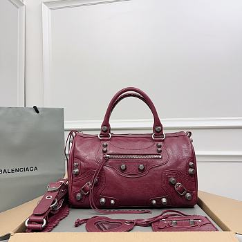 Balenciaga Medium Le Cagole Dark Red Leather Bag