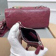 Balenciaga Medium Le Cagole Dark Red Leather Bag - 6