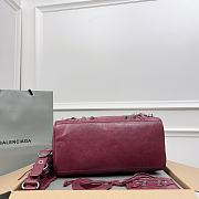 Balenciaga Medium Le Cagole Dark Red Leather Bag - 3