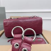 Balenciaga Medium Le Cagole Dark Red Leather Bag - 2