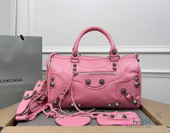 Balenciaga Medium Le Cagole Pink Leather Bag - 1