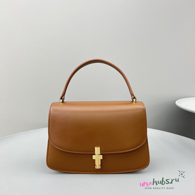 The Row Sofia Brown Leather Hand Bag - 1