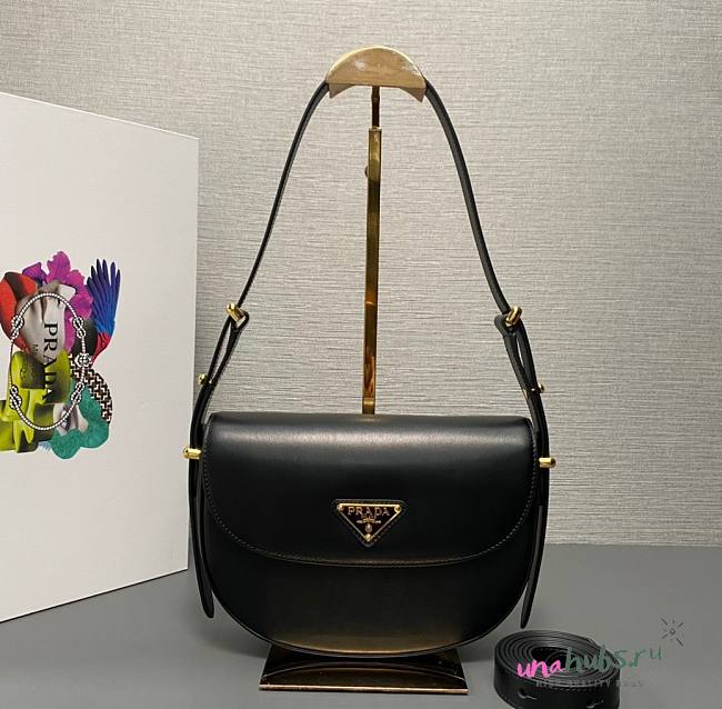 Prada Arqué Black Leather Bag - 1