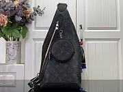 Louis Vuitton Duo Sling Black Monogram Leather Bag - 1