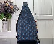 Louis Vuitton Duo Sling Blue Monogram Leather Bag - 3