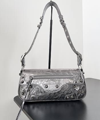 Balenciaga Small Le Cagole Silver Sling Bag