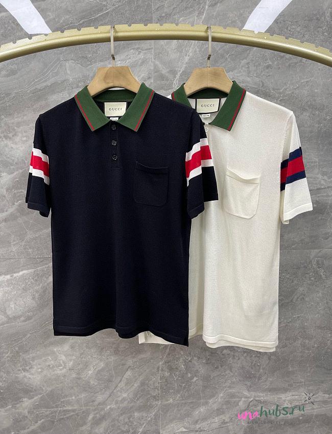 Gucci Men Polo ( white/ black) - 1