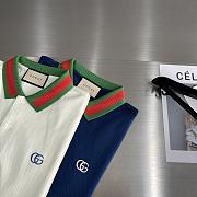 Gucci men polo 02 ( white/ brown/ blue) - 1