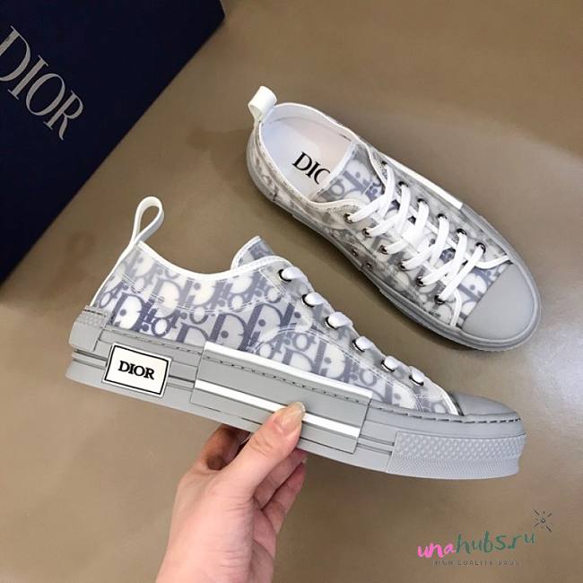 Dior B23 lowtop grey/blue sneakers - 1