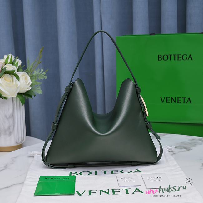 Bottega Veneta Cradle Green Leather Bag - 1