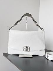 Balenciaga BB Soft Large White Leather Shoulder Bag - 1