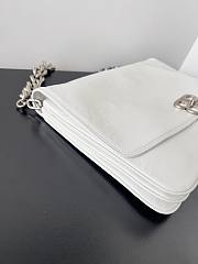 Balenciaga BB Soft Large White Leather Shoulder Bag - 5