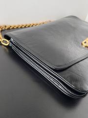 Balenciaga BB Soft Large Black Leather Gold Shoulder Bag - 3