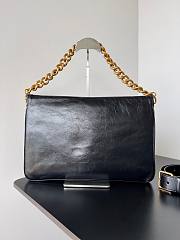 Balenciaga BB Soft Large Black Leather Gold Shoulder Bag - 5