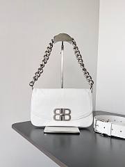 Balenciaga BB Soft Small White Leather Shoulder Bag - 1