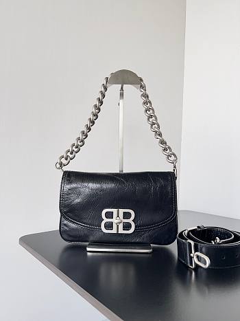 Balenciaga BB Soft Small Black Leather Shoulder Bag
