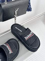 Balenciaga Women Black Denim Sandals - 6