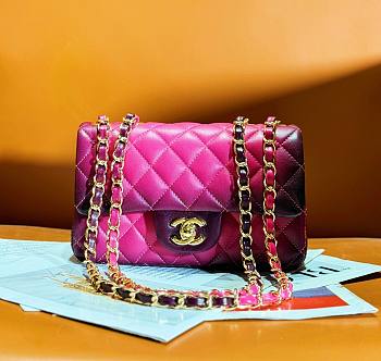 Chanel 24A CF Small Pink ombre lambskin bag 