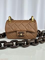 Chanel AS4165 Mini Flap Brown Lambskin Bag - 5