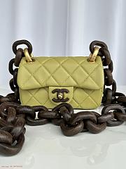 Chanel AS4165 Mini Flap Green Lambskin Bag - 6