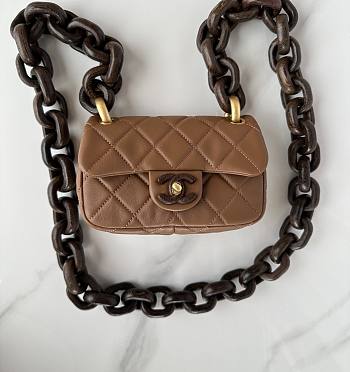 Chanel AS4165 Mini Flap Brown Lambskin Bag