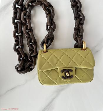 Chanel AS4165 Mini Flap Green Lambskin Bag