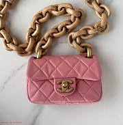 Chanel AS4165 Mini Flap Pink Lambskin Bag - 1