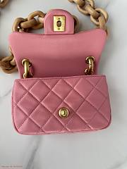 Chanel AS4165 Mini Flap Pink Lambskin Bag - 6