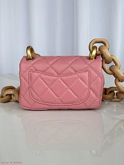 Chanel AS4165 Mini Flap Pink Lambskin Bag - 5