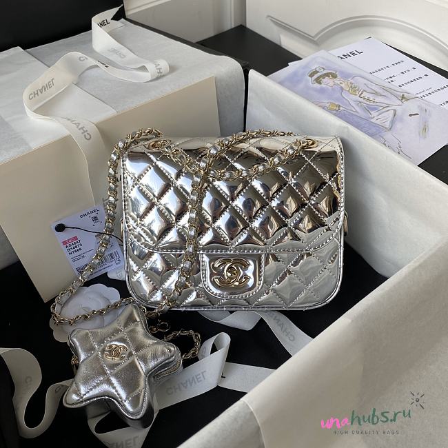 Chanel CF 24C Hollywood Silver Mirror Calfskin Bag - 1