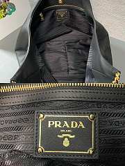 Prada Cervo Lux Chain Hobo Black Tote Bag - 2