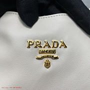 Prada Cervo Lux Chain Hobo White Tote Bag - 6