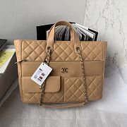 Chanel pocket brown leather tote bag  - 5