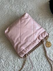 Chanel 22 mini pink/ gold tote bag AS3980 - 3