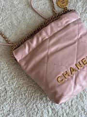 Chanel 22 mini pink/ gold tote bag AS3980 - 2