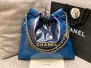 Chanel blue ombre leather gold hardware large/ small bag - 1