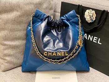 Chanel blue ombre leather gold hardware large/ small bag