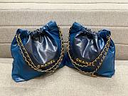 Chanel blue ombre leather gold hardware large/ small bag - 5