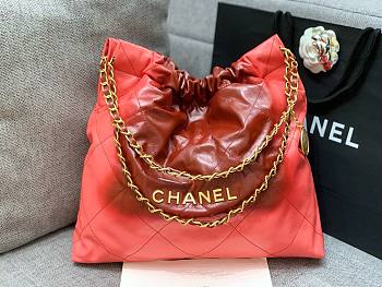Chanel orange ombre leather gold hardware large/ small bag