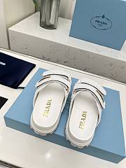 Prada Crystal Slip-On White Sandals - 4