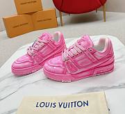 Louis Vuitton LV Trainers Fuchsia Low Top Pink Sneaker - 1