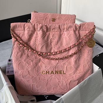 Chanel 22 orange fabric gold hardware bag