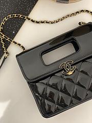 Chanel 23S black patent tote bag  - 6