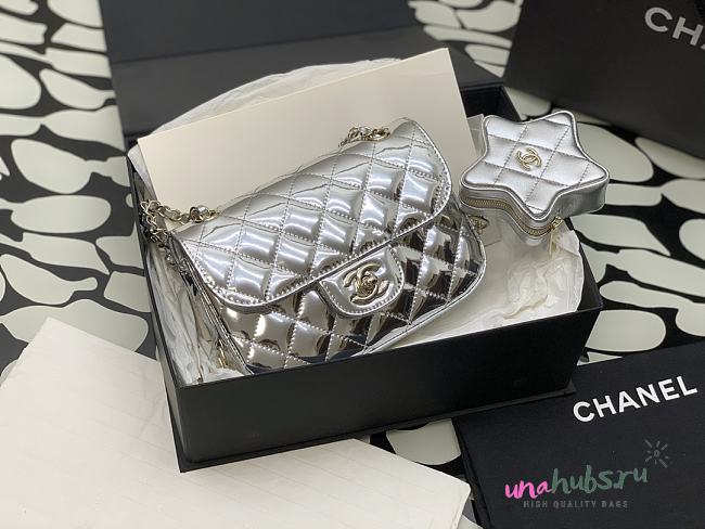 Chanel CF 24C Hollywood Silver Mirror Bag - 1